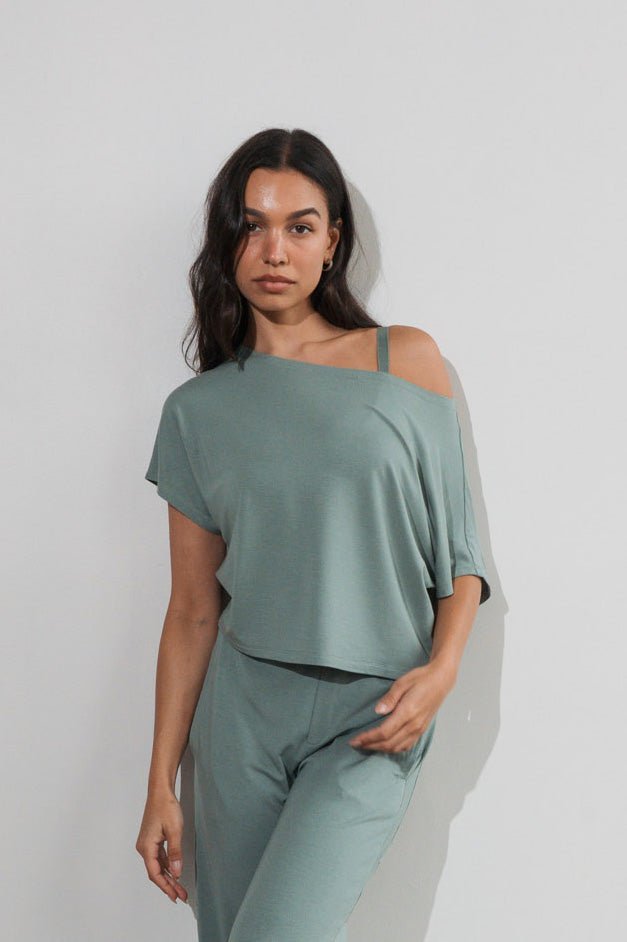 Vitality Vital® Off Shoulder Tee - Thyme