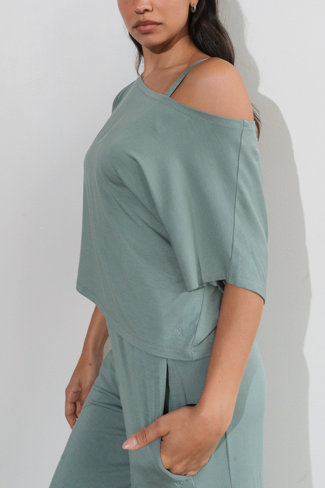 Vitality Vital® Off Shoulder Tee - Thyme