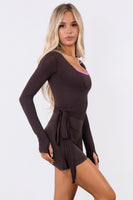 Vitality Flow Wrap Top - Espresso
