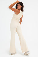 Cloud II™ Rib Cinch Wide Leg Trouser - Ivory