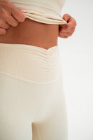 Cloud II™ Rib Cinch Wide Leg Trouser - Ivory