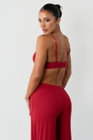Vitality Float Rib V Bralette - Crimson