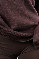 Vitality Knit Oversized Crewneck Sweater - Espresso Marl