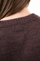 Vitality Knit Oversized Crewneck Sweater - Espresso Marl