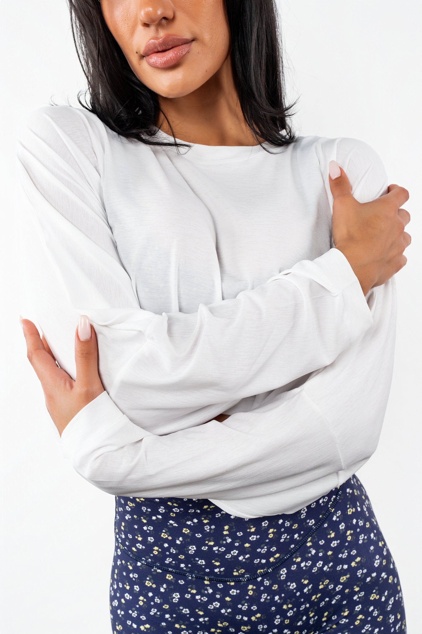 Vitality Flow Crop Long Sleeve - Snow