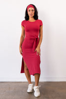 Vitality Daydream® Tie Midi Dress - Crimson Marl