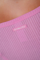 Vitality Float® Rib Henley Tee - Pink Frosting