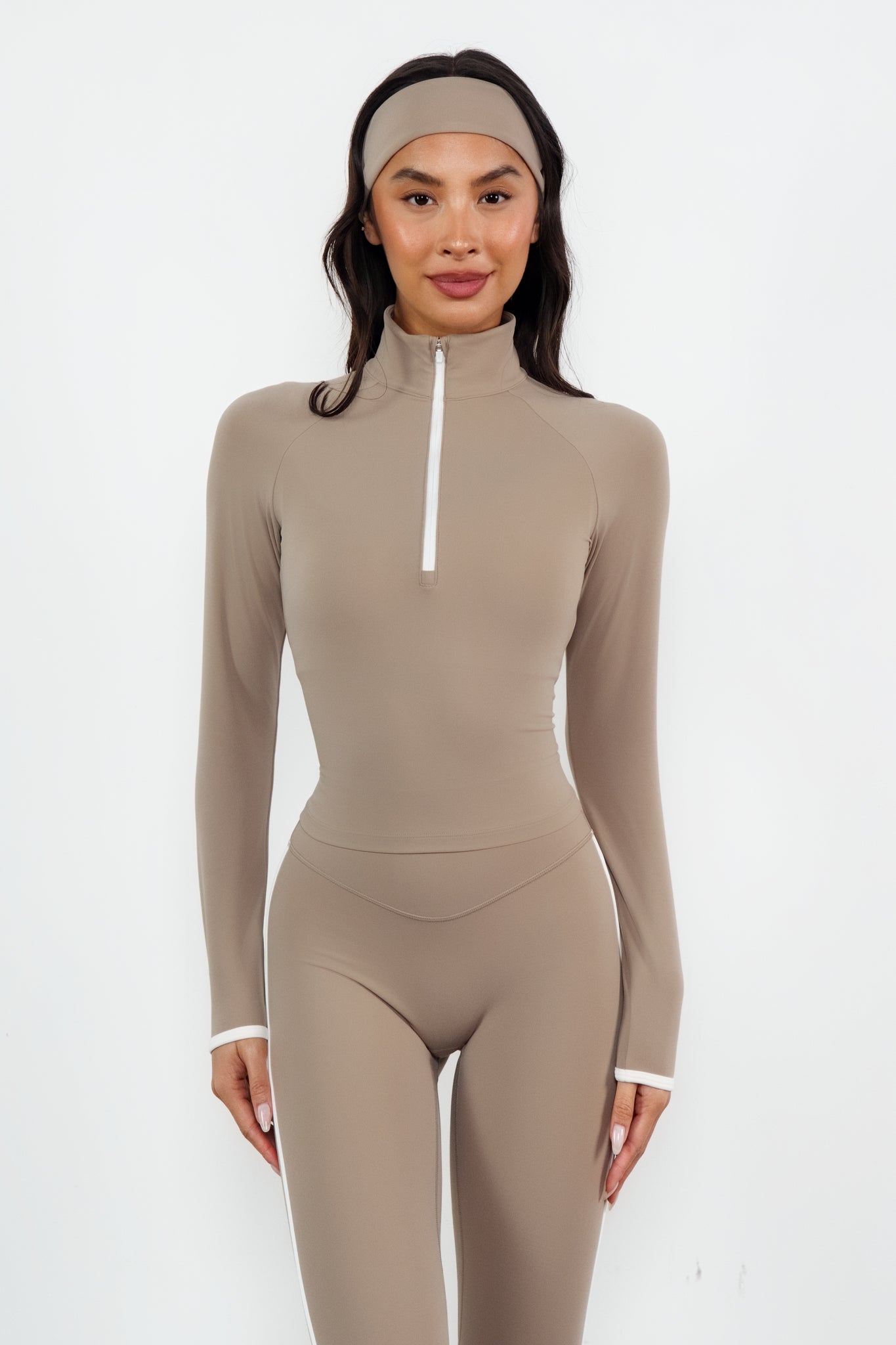 Cloud II™ Fitted Half Zip - Cashew Contrast