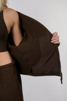 Vitality Polar Fleece Full Zip Hoodie - Toasted Walnut