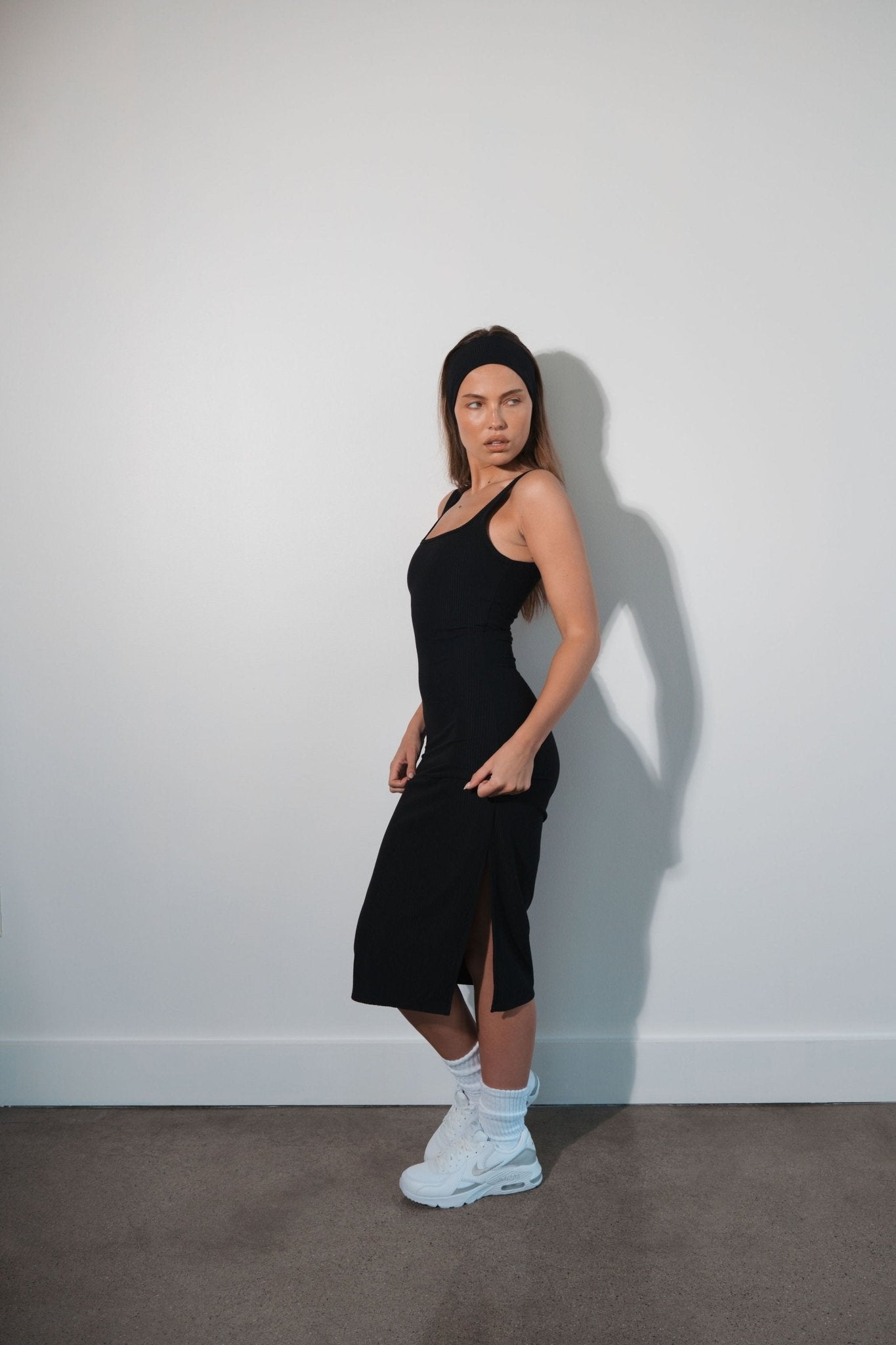 Cloud II™ Rib Basic Midi Dress - Midnight