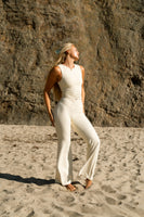 Cloud II™ Rib Cinch Wide Leg Trouser - Ivory