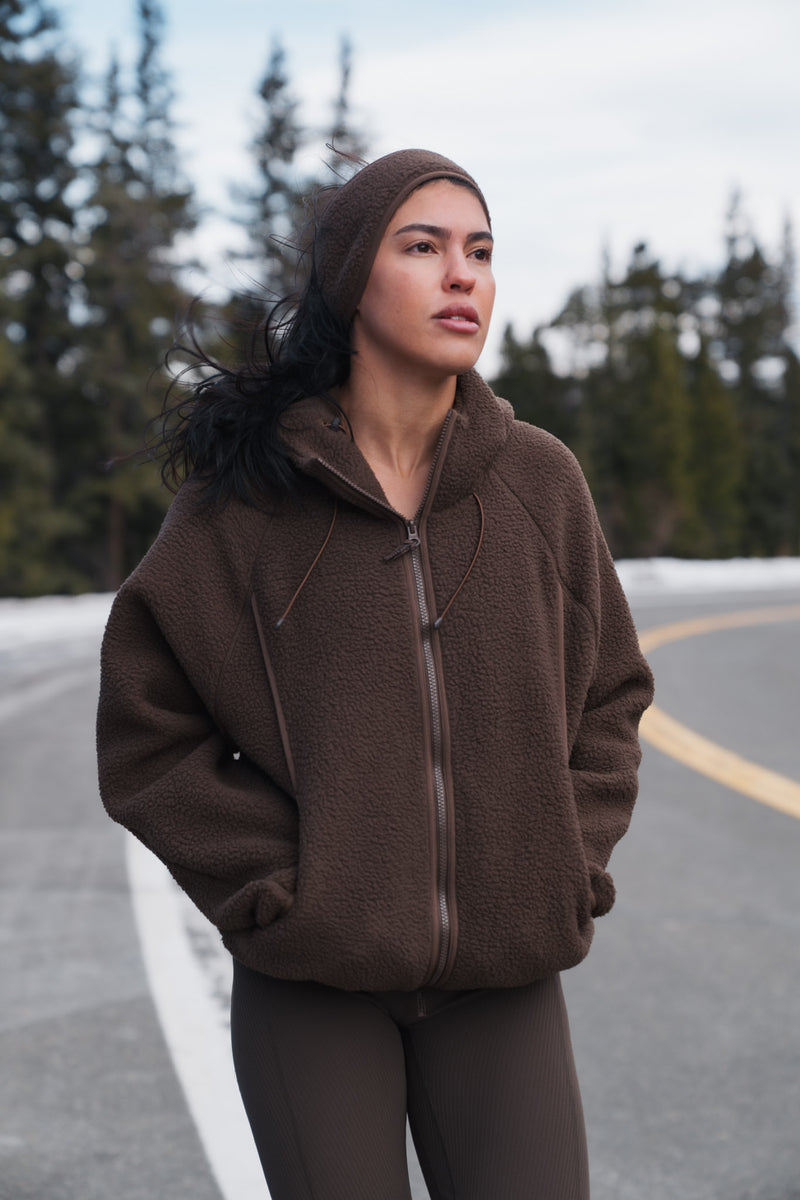 ジャケット・アウター Wool&Cashmere Hoodie Coat olieve Vitality Polar Fleece Full Zip Hoodie - Toasted Walnut