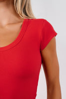 Vitality Basis® Scoop Tee - Poppy
