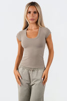 Vitality Basis® Scoop Tee - Hazelnut