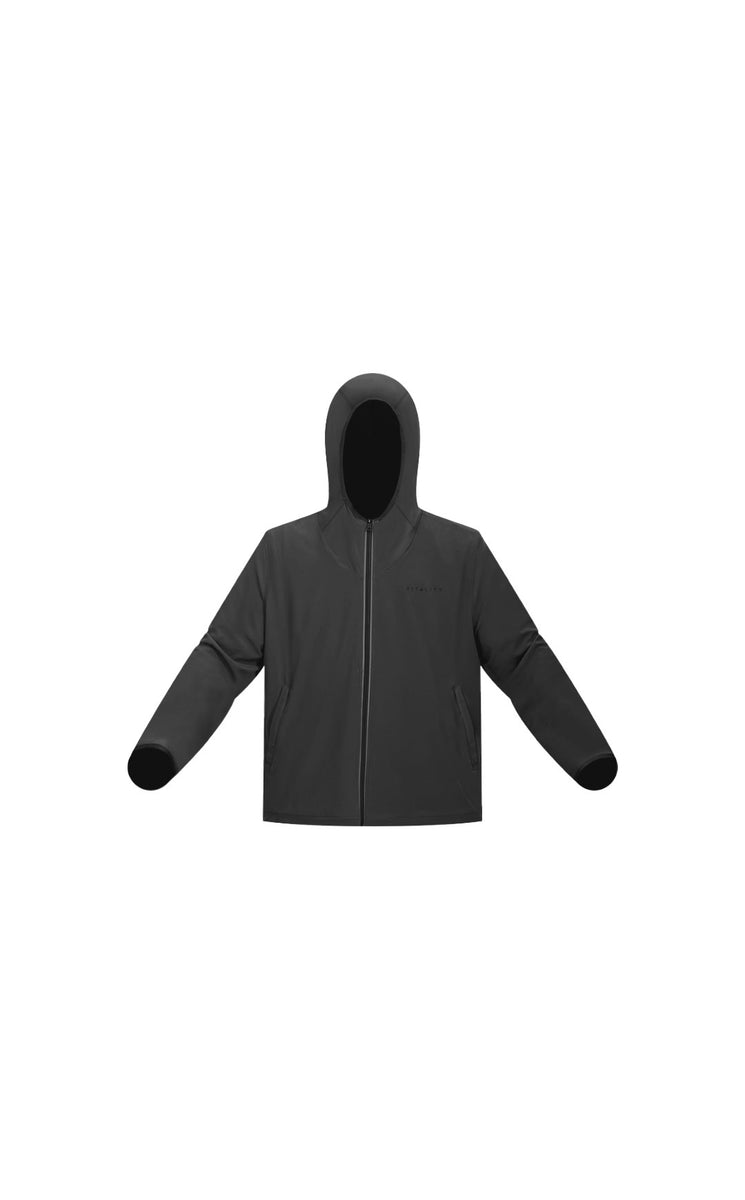 Vitality Prime Windbreaker - Men's Black Zippered Jacekt