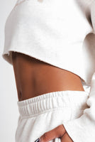 Vitality Cozy® Raw Hem Crop - Oat Marl - Varsity
