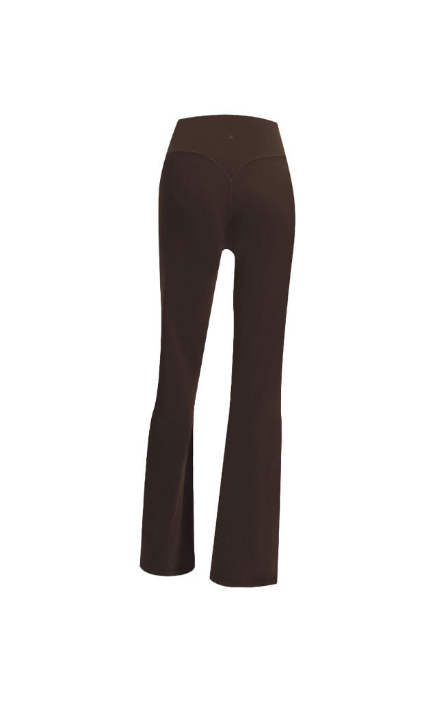 N/A Slim Design Brown Flare Pants Women Korean High Waist Suit