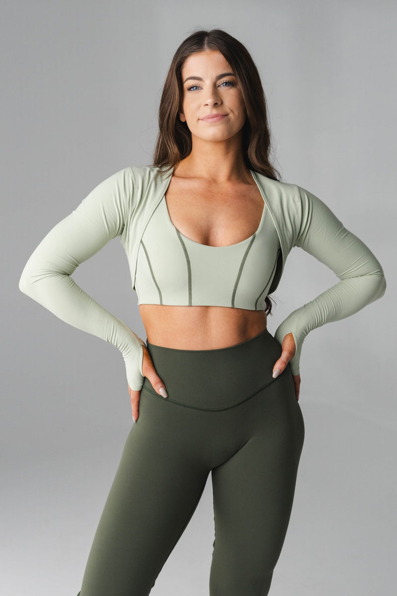 Cloud II™ Shrug - Women's Light Green Shrug Top – Vitality Athletic Apparel
