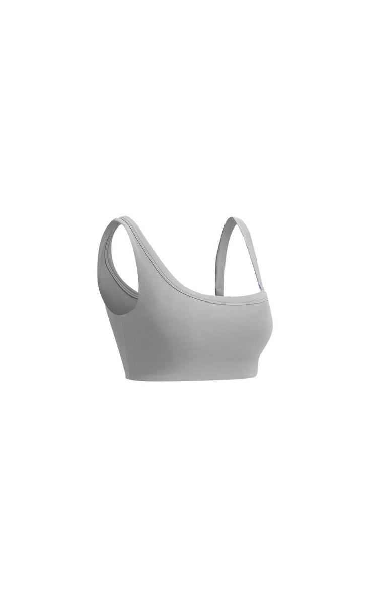 Cloud II Asym Bra - Women's Grey Sports Bra – Vitality Athletic