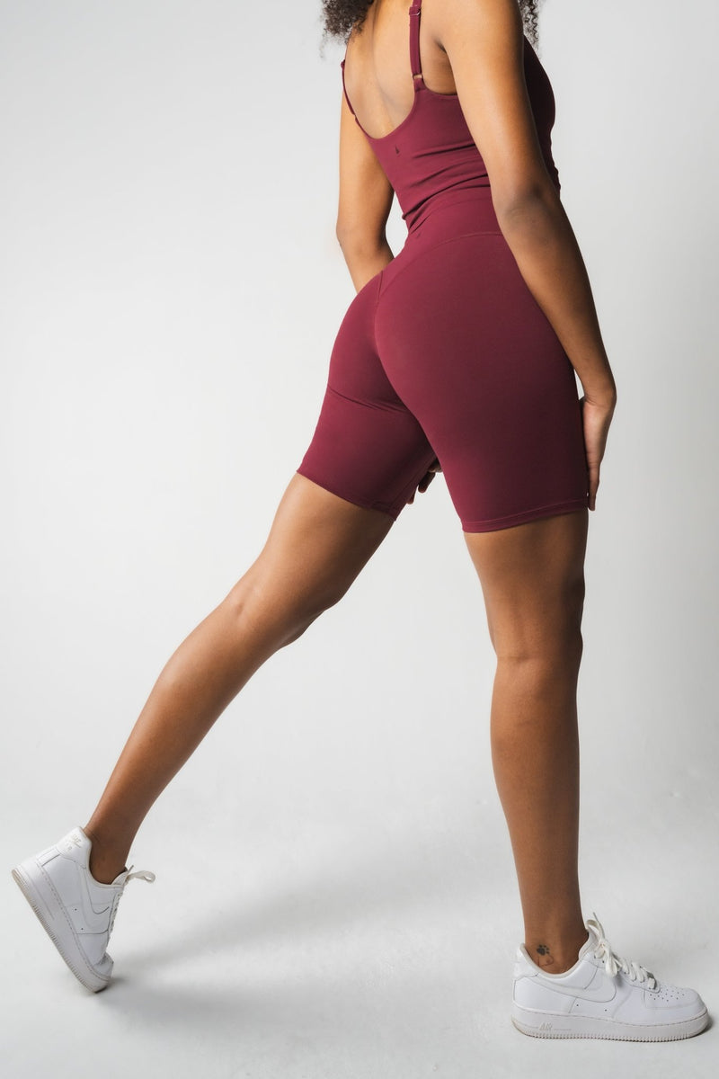 Red biker shorts on sale women