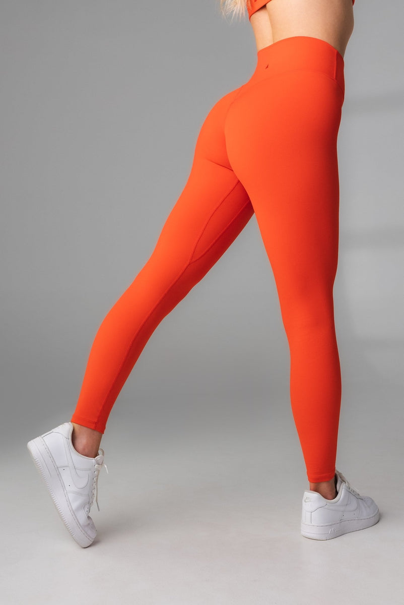 IDEOLOGY Womens Orange Moisture Wicking Upf50 High Waist Leggings XXL レディース  - 靴下・レッグウェア