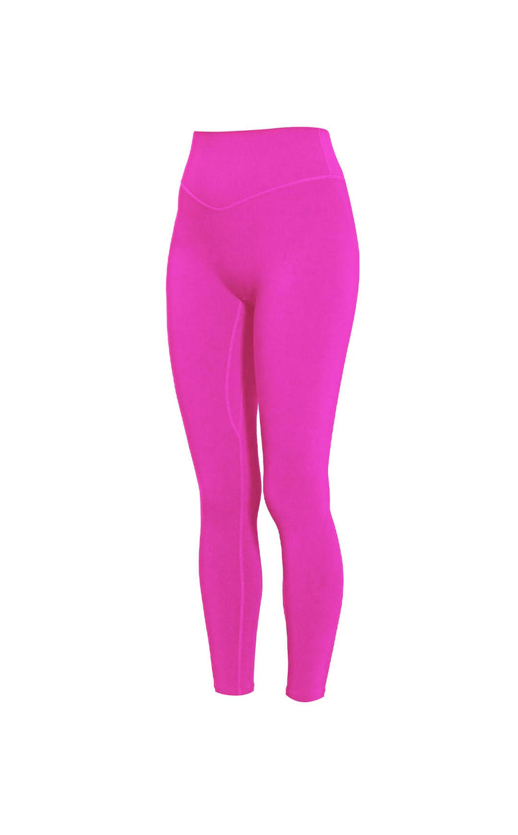 Insulated regular high-waisted leggings Pink Fusion - Nessi Sportswear