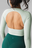 Synergy Open Back Long Sleeve - Mint, Women's Tops from Vitality Athletic and Athleisure Wear