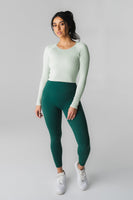 Synergy Open Back Long Sleeve - Mint, Women's Tops from Vitality Athletic and Athleisure Wear
