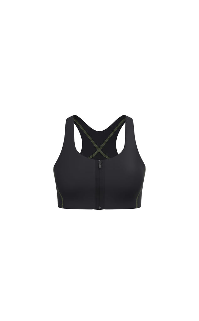 Vitality Activate Zip Bra - Midnight Lime Contrast