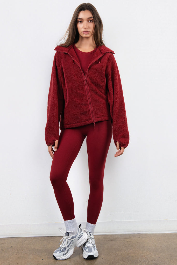 Vitality Polar Fleece Full Zip Hoodie - Scarlet