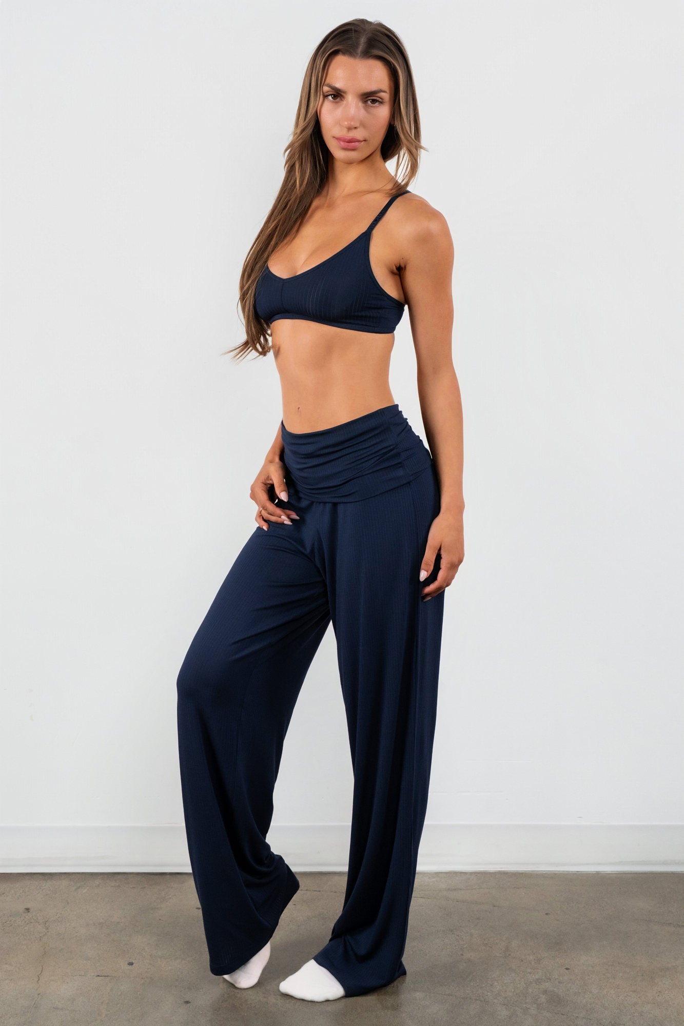Vitality Float Rib Foldover Pant - Oxford