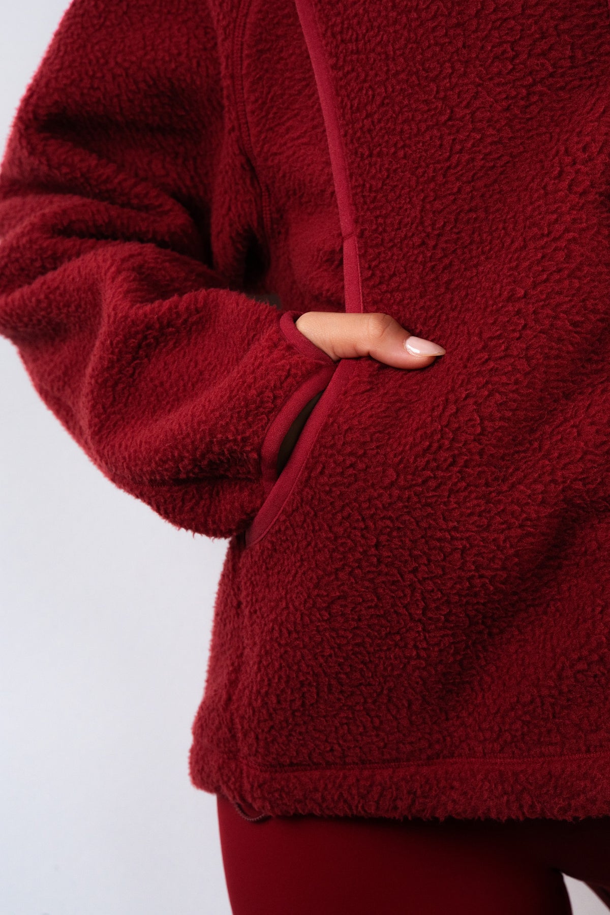 Vitality Polar Fleece Full Zip Hoodie - Scarlet