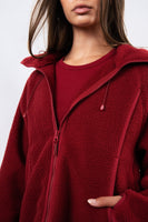 Vitality Polar Fleece Full Zip Hoodie - Scarlet