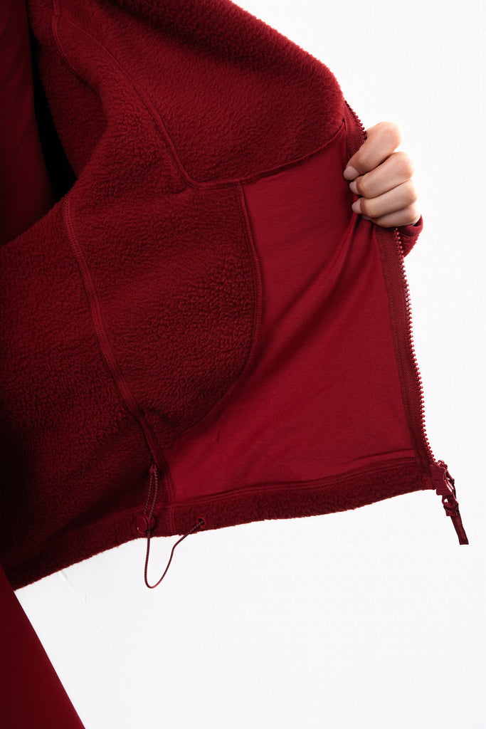 Vitality Polar Fleece Full Zip Hoodie - Scarlet