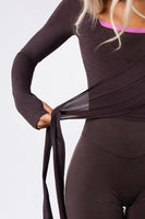 Vitality Flow Wrap Top - Espresso