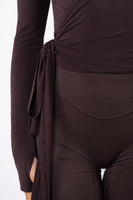Vitality Flow Wrap Top - Espresso