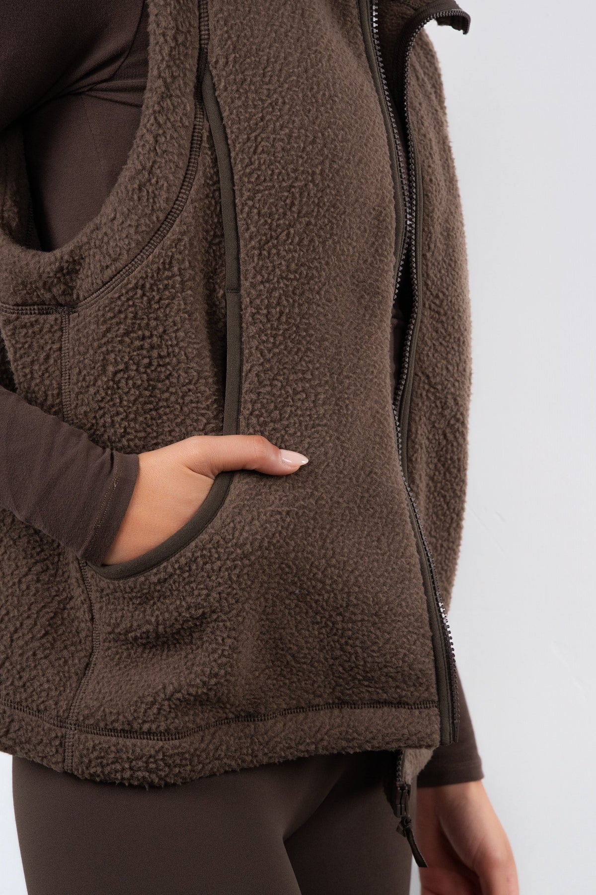 Vitality Polar Fleece Vest - Milk Chocolate