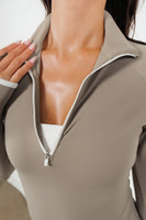 Cloud II™ Fitted Half Zip - Cashew Contrast