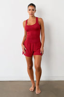Vitality Float Rib Boxer Short - Crimson
