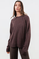Vitality Knit Oversized Crewneck Sweater - Espresso Marl