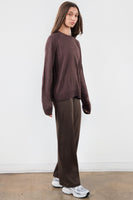 Vitality Knit Oversized Crewneck Sweater - Espresso Marl