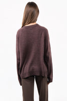 Vitality Knit Oversized Crewneck Sweater - Espresso Marl