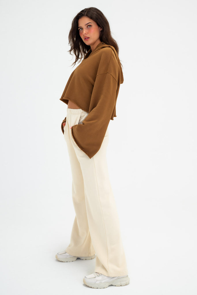 Vitality Homebody® Wide Leg Trouser - Ivory Washed