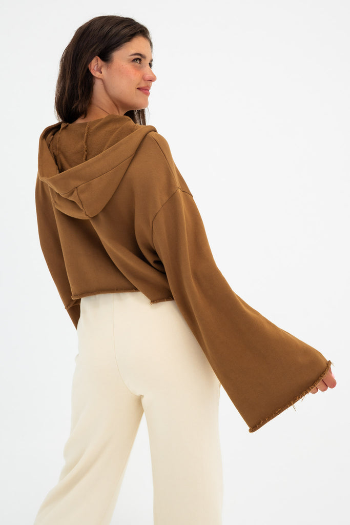 Vitality Homebody® Bell Sleeve Hoodie - Crocodile Washed