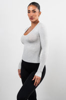 Vitality Basis® Scoop Long Sleeve - Stone Heather