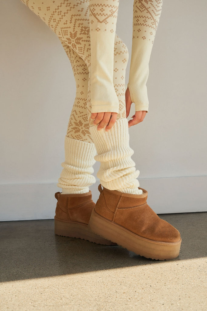 Sweater Leg Warmers - Oat