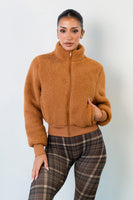 Vitality Teddy Bomber Jacket - Caramel