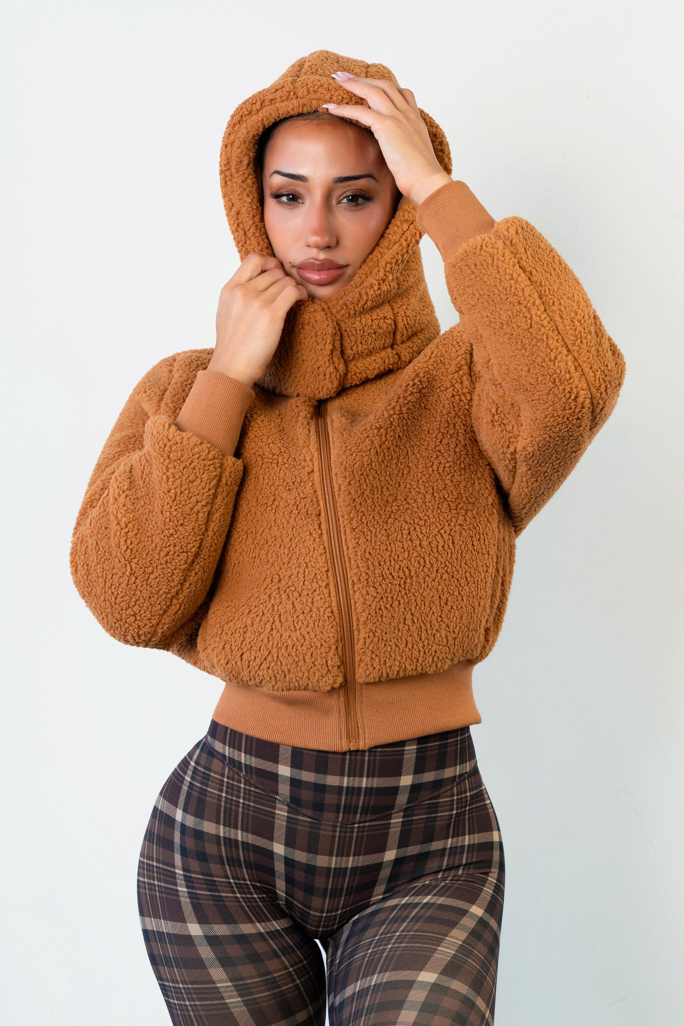 Vitality Teddy Bomber Jacket - Caramel