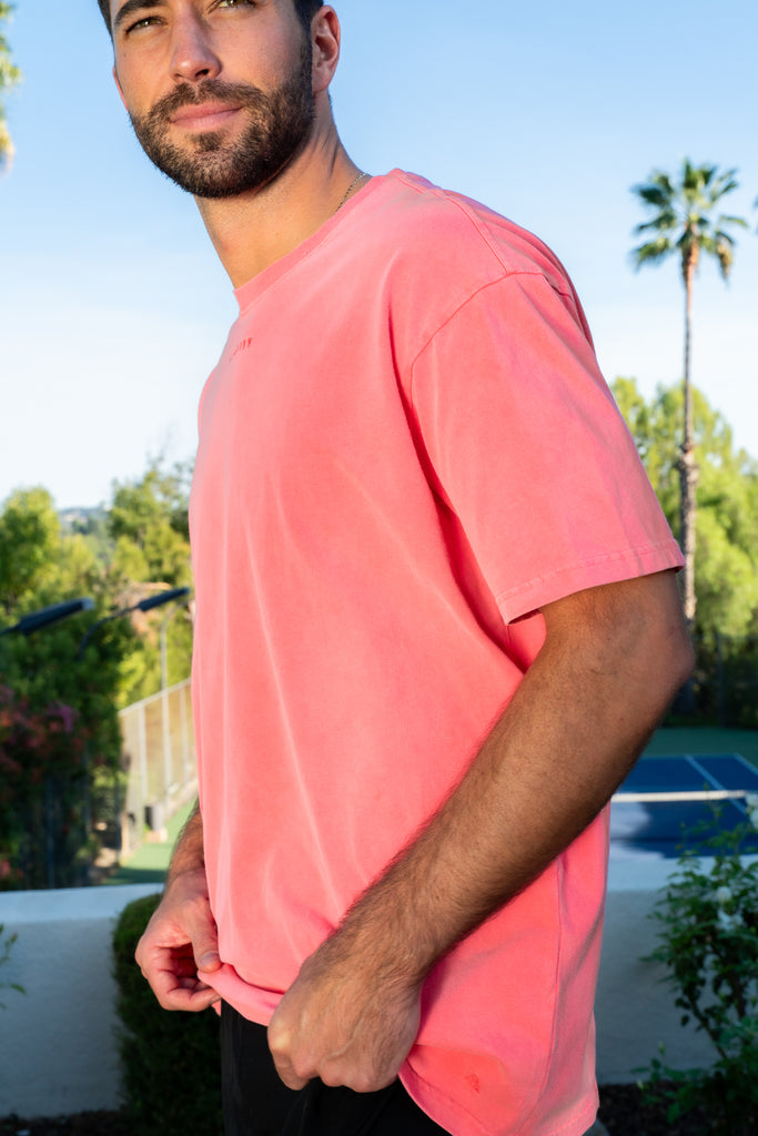 Vitality Retro Uni Tee - Neon Coral