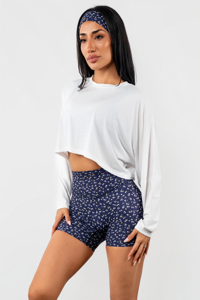 Vitality Flow Crop Long Sleeve - Snow